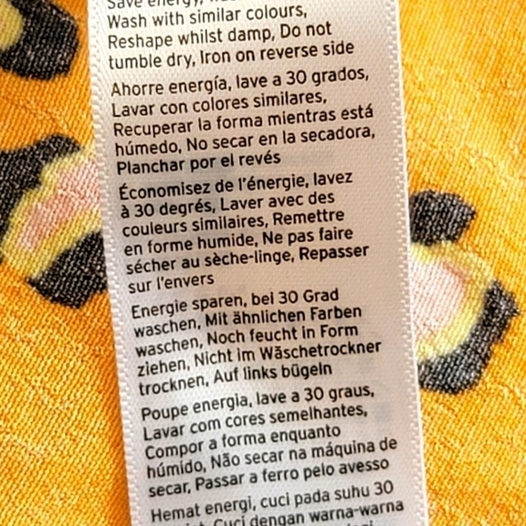 Topshop Leopard Animal Print Button Yellow Orange Size 4. - Picture 12 of 13